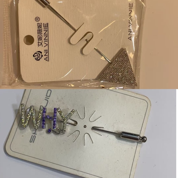 合金锆石胸针 【特价不支持退换】韩式轻奢欧美银色女时尚饰品胸针
