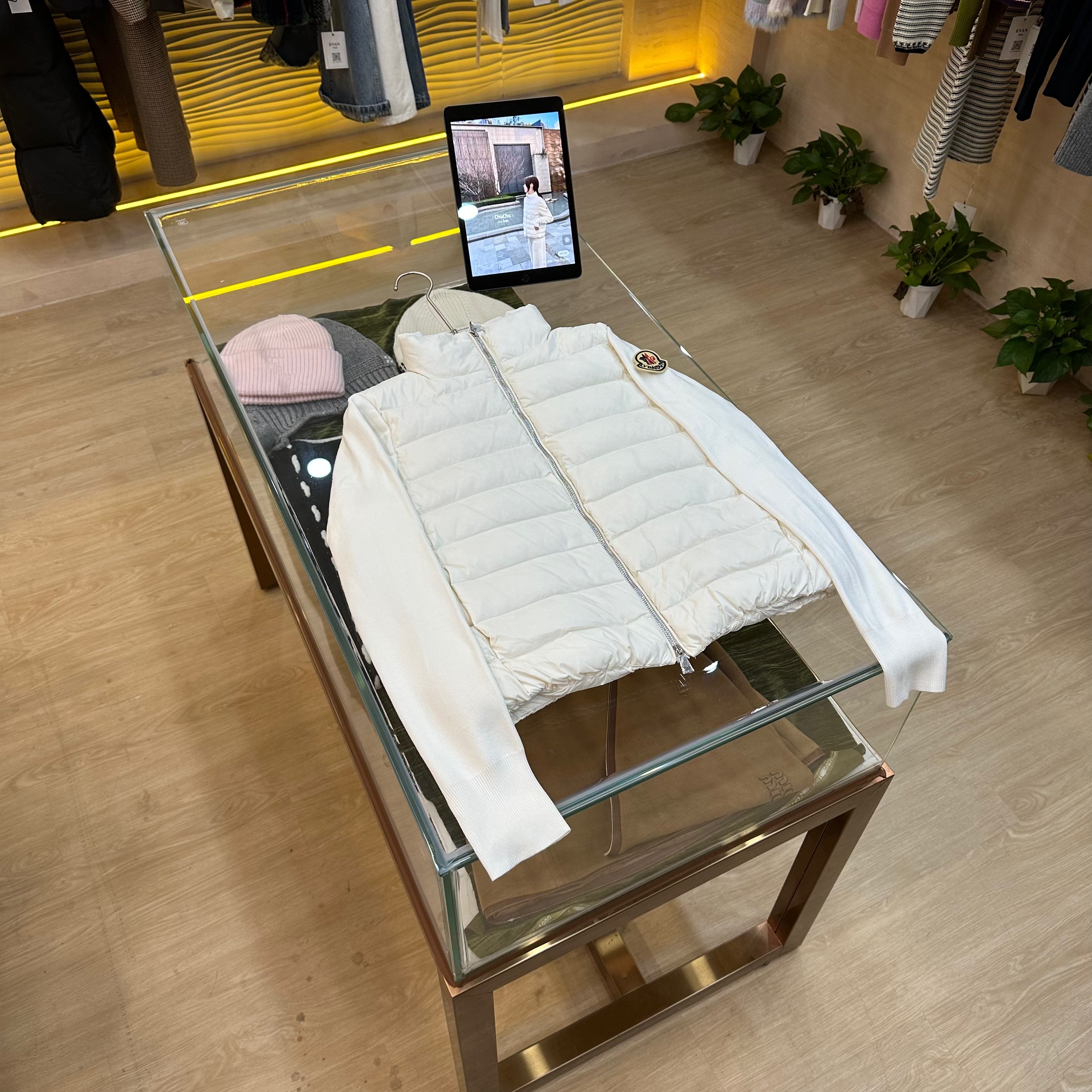 A613【蒙蒙横纹】高版本25n早秋新款羽绒服半高领拉链款鹅绒服