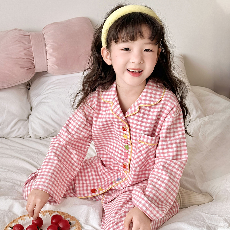 『眠岛』儿童纯棉磨毛绒布睡衣秋冬长袖套装可爱宝宝女孩家居服