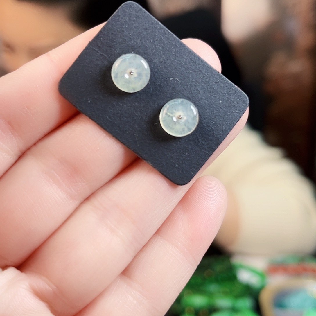 翡翠颈饰银S925镶嵌耳饰