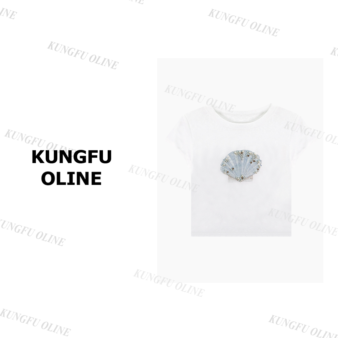 【珍珠贝壳】T2844天丝亚麻流行款卡通印花短袖T恤潮流休闲上衣