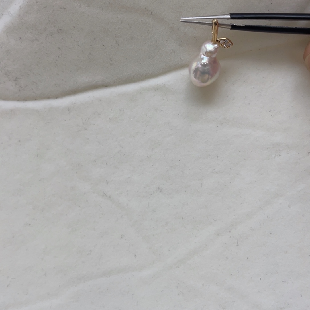 银S925镶嵌海水珍珠吊坠(不含链)