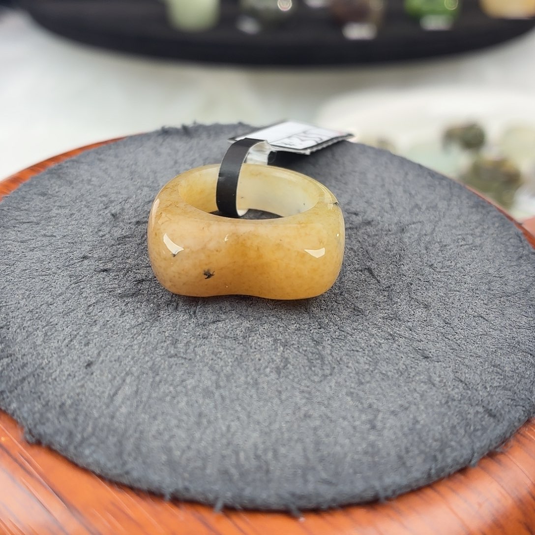 和田玉未镶嵌戒指b87糖猫耳17.3