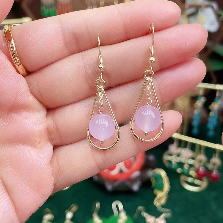 玛瑙/玉髓耳钉合金