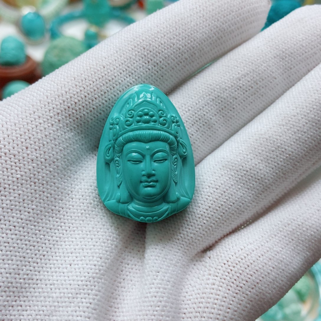 绿松石未镶嵌观音