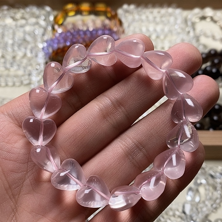 非金属星光粉爱心手串 