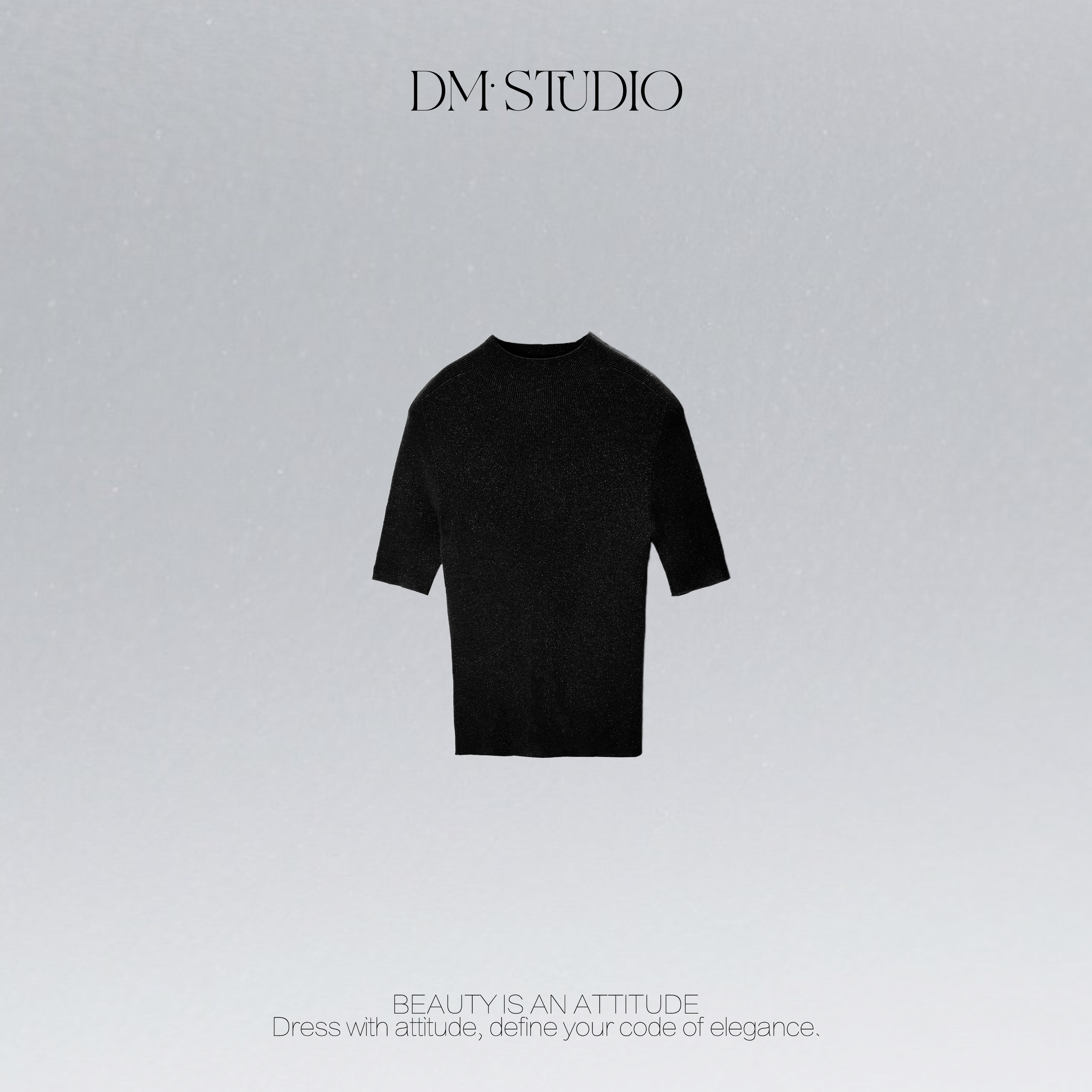 DEDM•STUDIO/100%羊毛金银丝纯色显瘦中袖针织衫上衣2508ZZS/8812