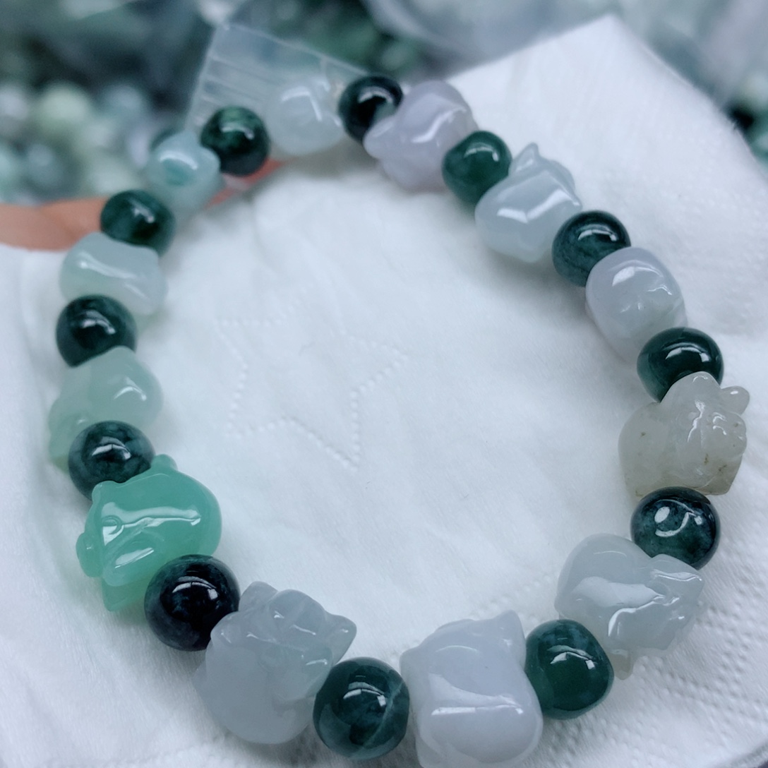 翡翠未镶嵌项链珠子珠