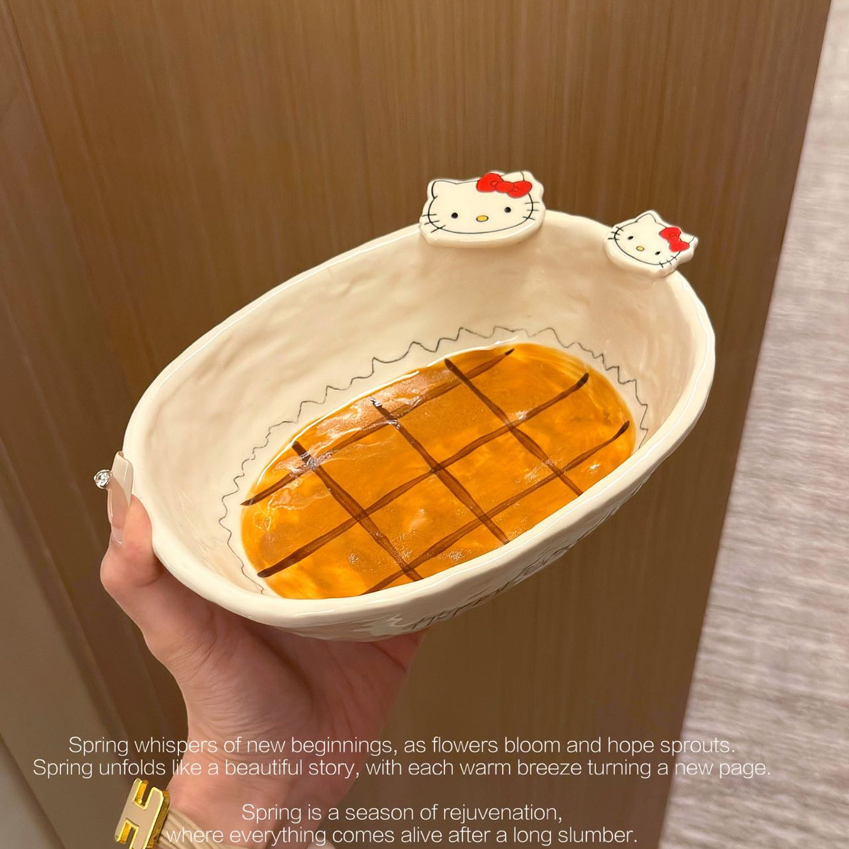 【星漫】kitty可爱手工陶瓷浴缸碗