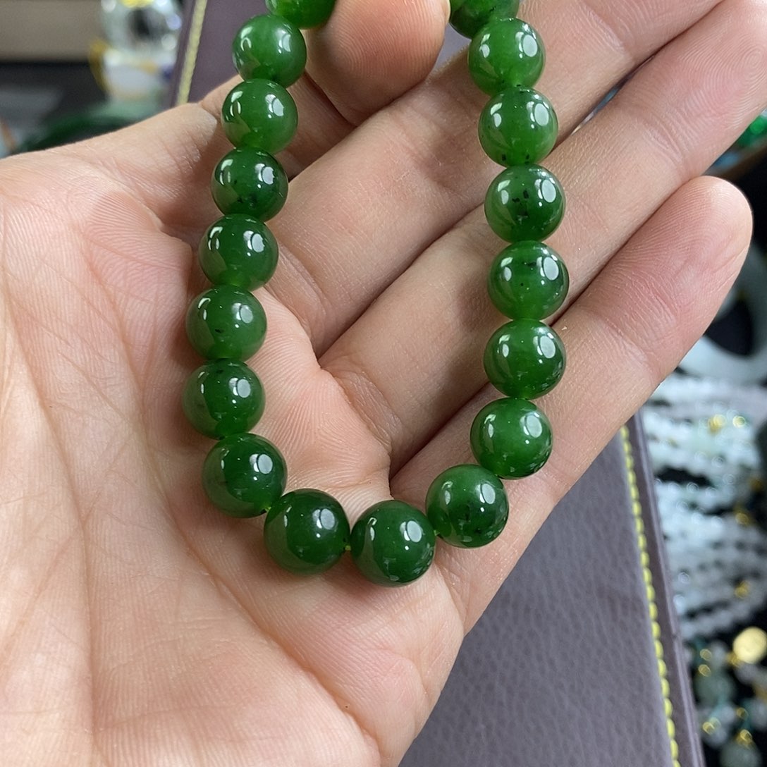 和田玉（碧玉）未镶嵌手链红皮