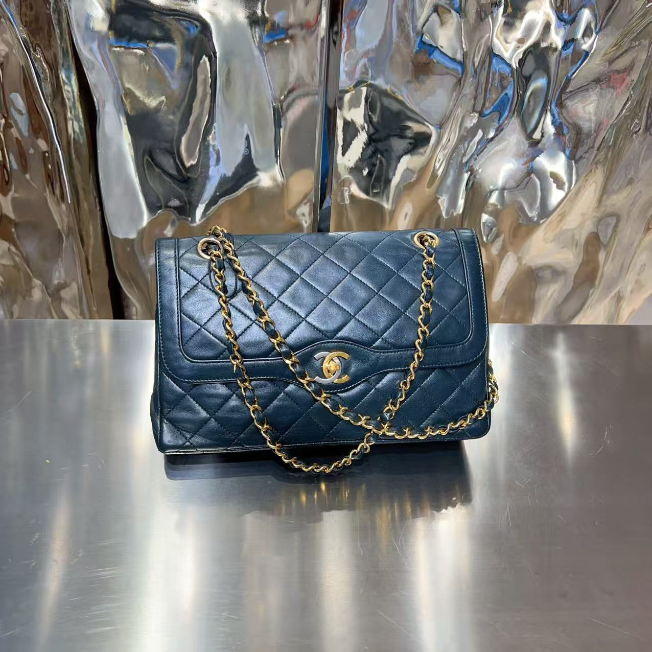 95新 Chanel/香奈儿 Chanel 黑色 鸳鸯扣 单肩包