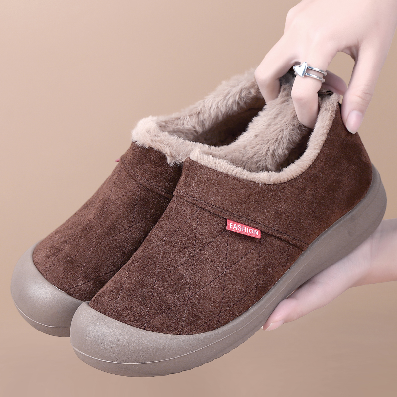 冬季中老年加绒鞋轻便舒适休闲加绒鞋