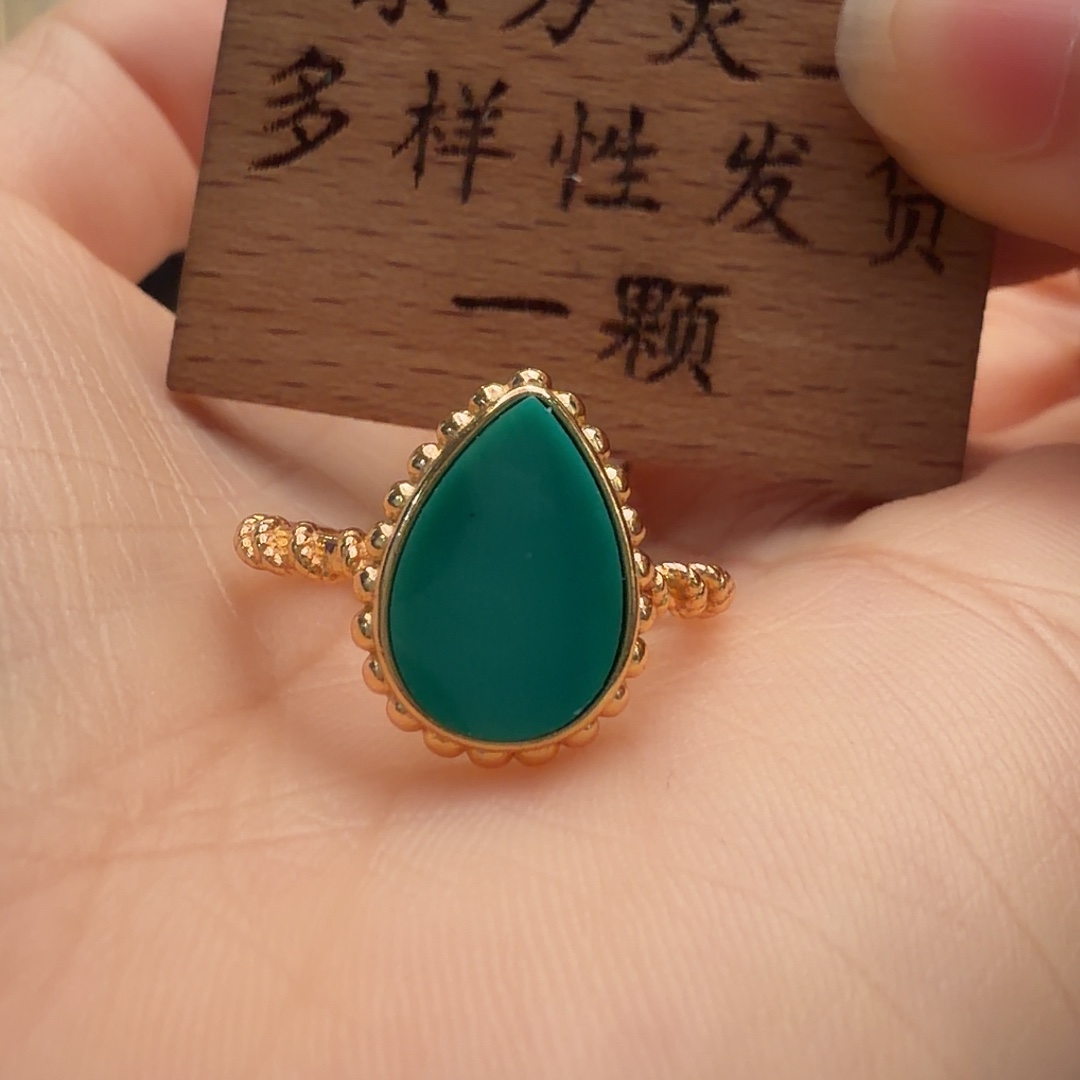 绿松石银S925镶嵌戒指
