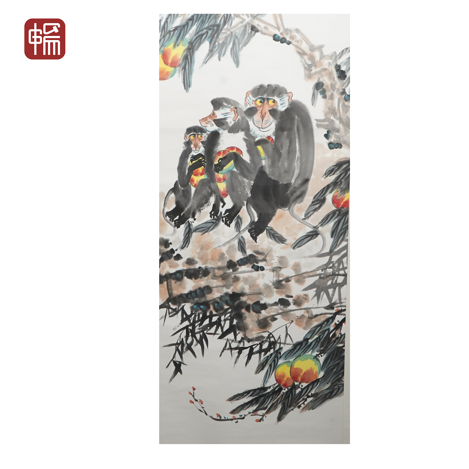 FX025 近现代《多寿图》136*67（8.20平尺） 纸本立轴  YQ