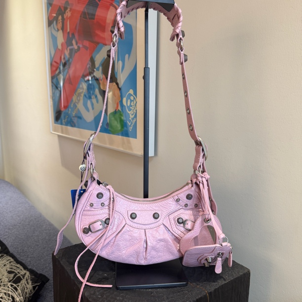 99新 Balenciaga/巴黎世家 Le Cagole 月牙包机车包 手提单肩斜挎