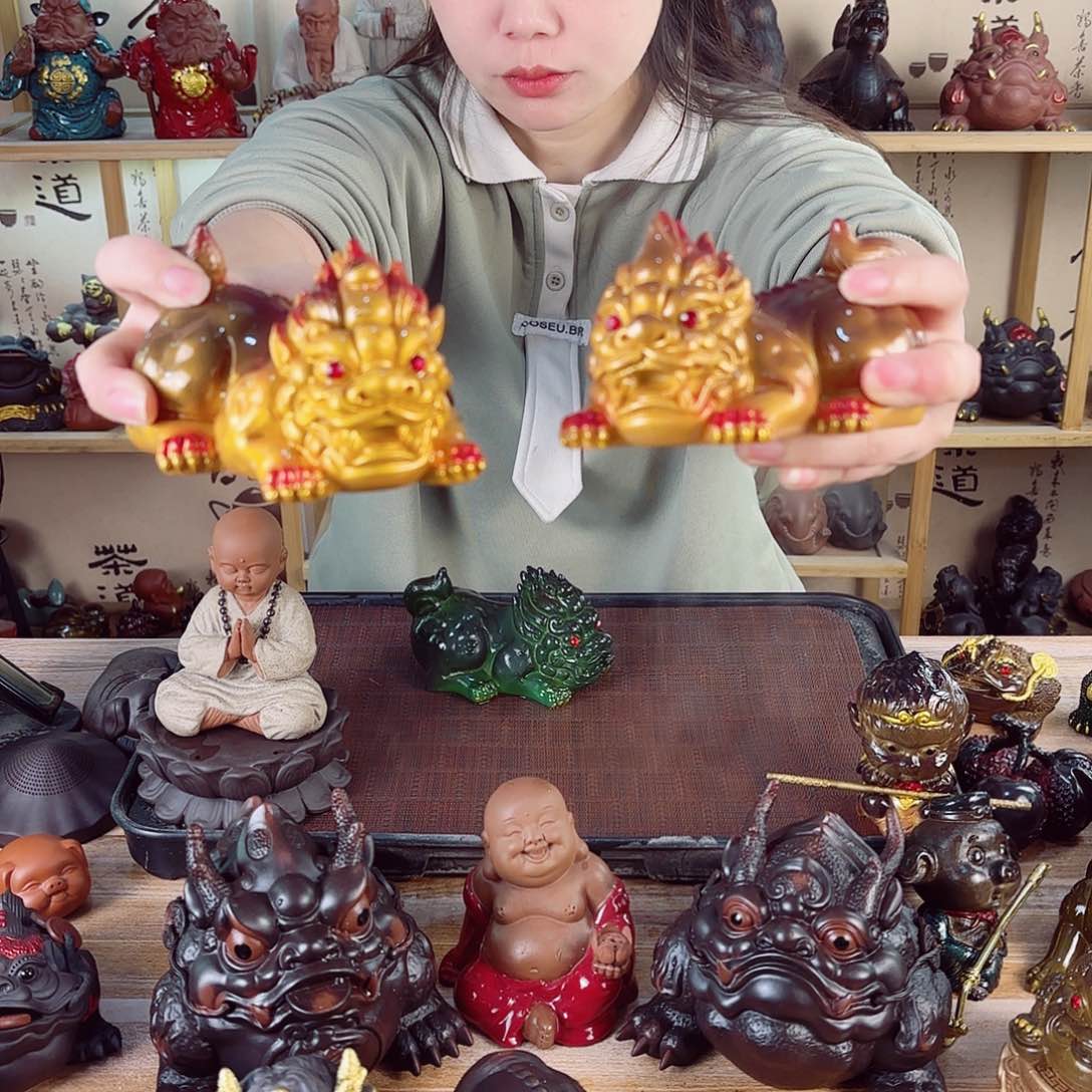 紫砂茶宠紫陶树脂茶宠摆件