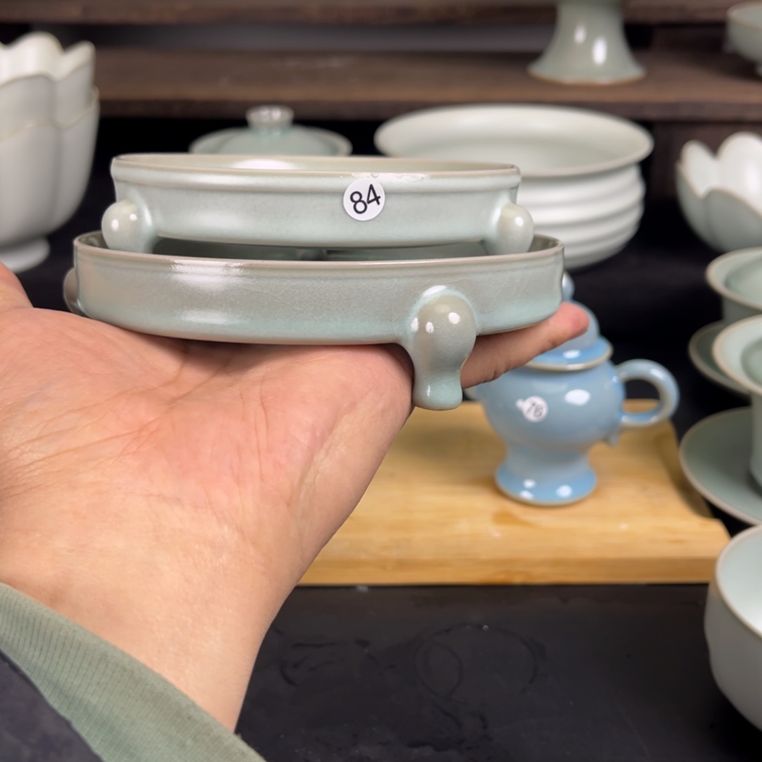 【闪购商品】微瑕一对汝瓷微瑕