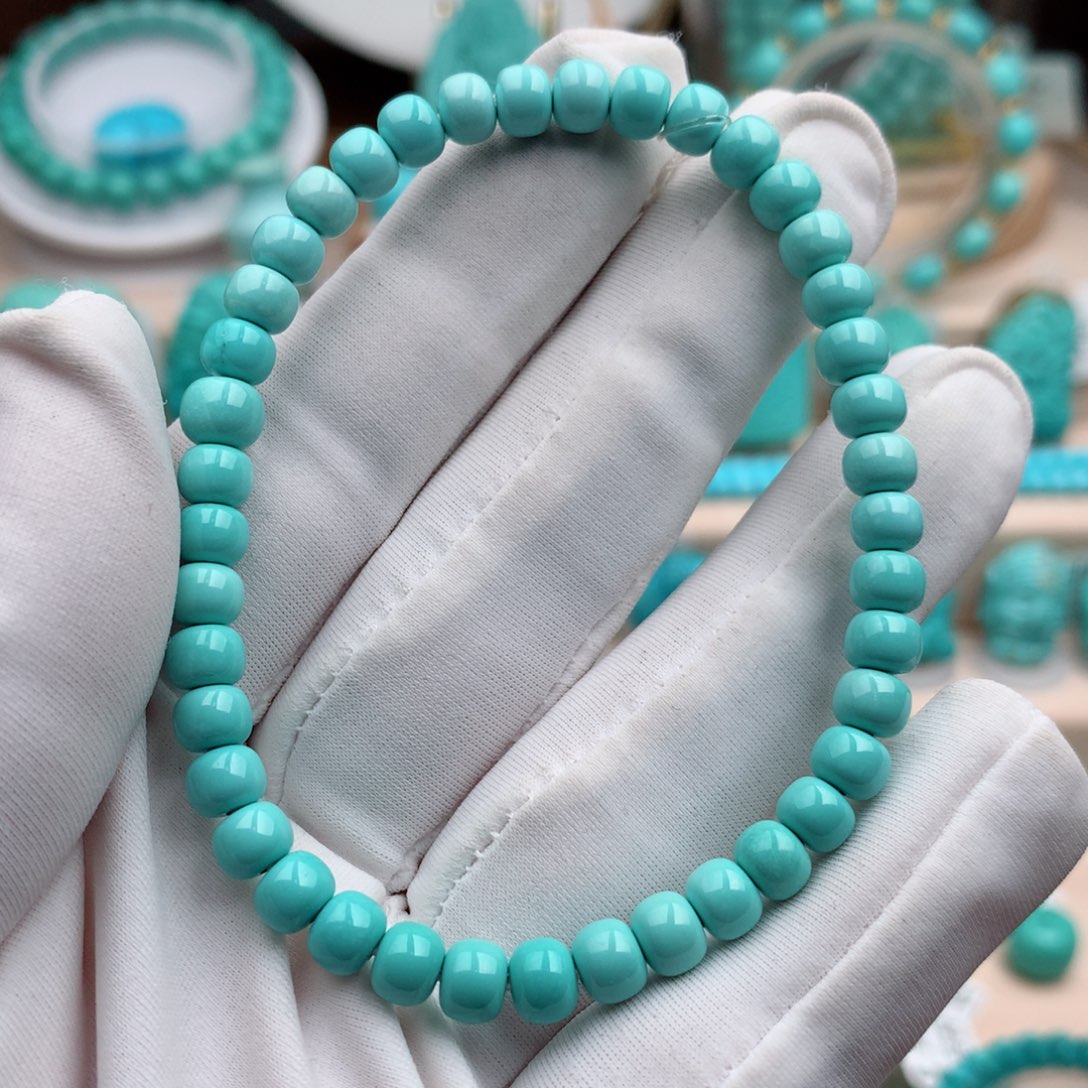 绿松石珠宝奇石未镶嵌5.5mm