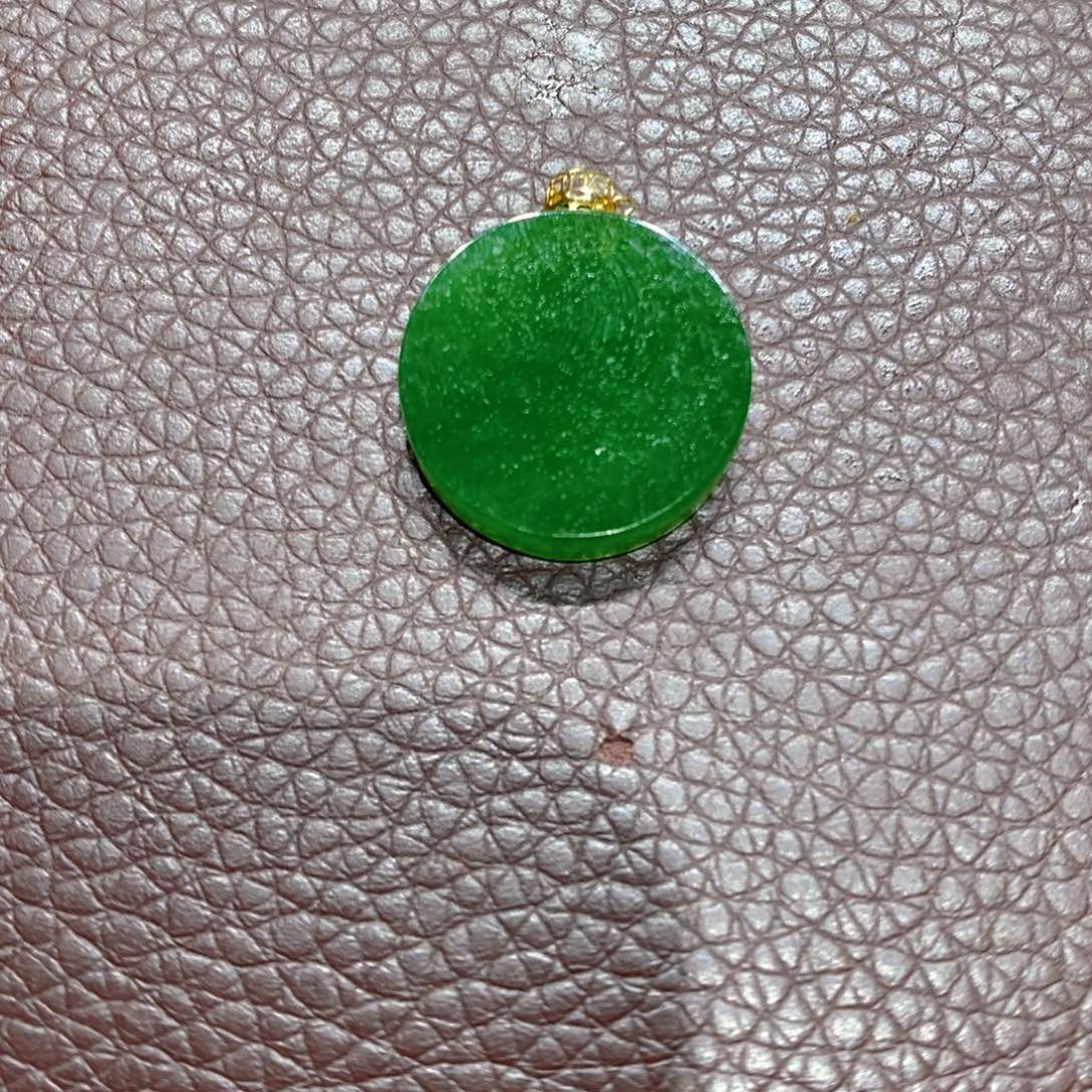 和田玉（碧玉）颈饰18K金镶嵌林*?