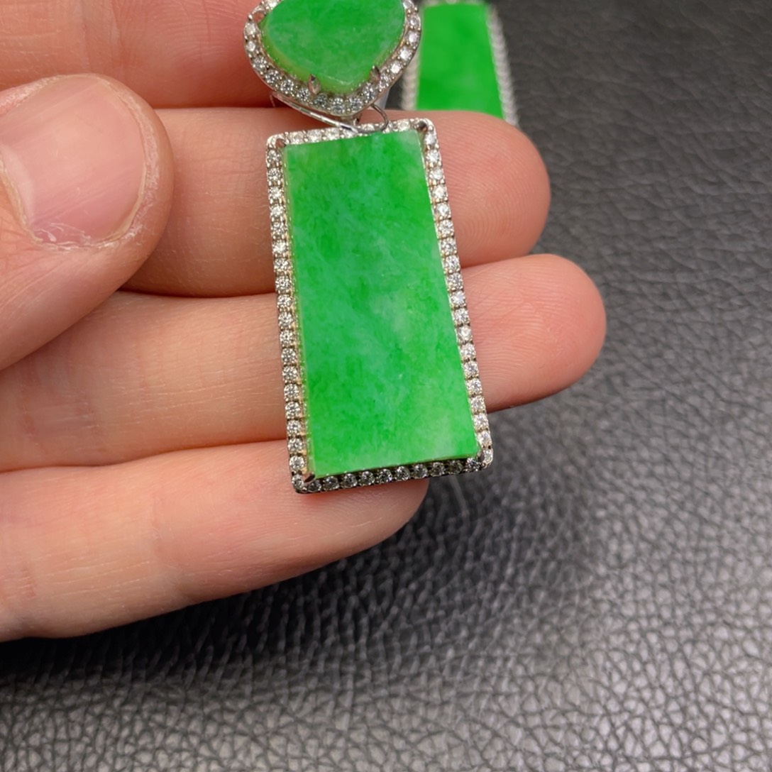 翡翠吊坠(不含链)银S925镶嵌吊坠