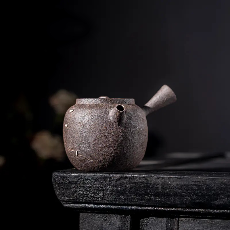 手工原矿铁胎侧把壶泡茶壶茶具复古可养茶壶温茶器01