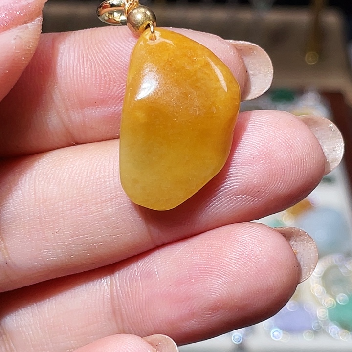 翡翠14K金镶嵌颈饰