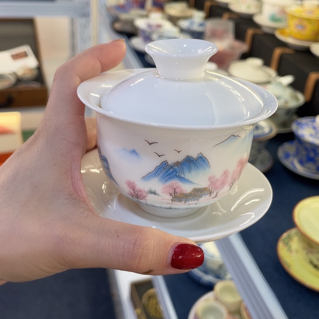 陶景德陶瓷盖碗茶具
