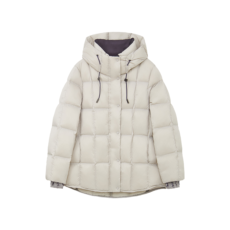 95白鸭绒连帽羽绒服女宽松加厚时尚保暖外套