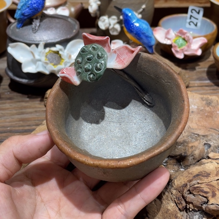 手工制作陶瓷茶具青蛙茶杯