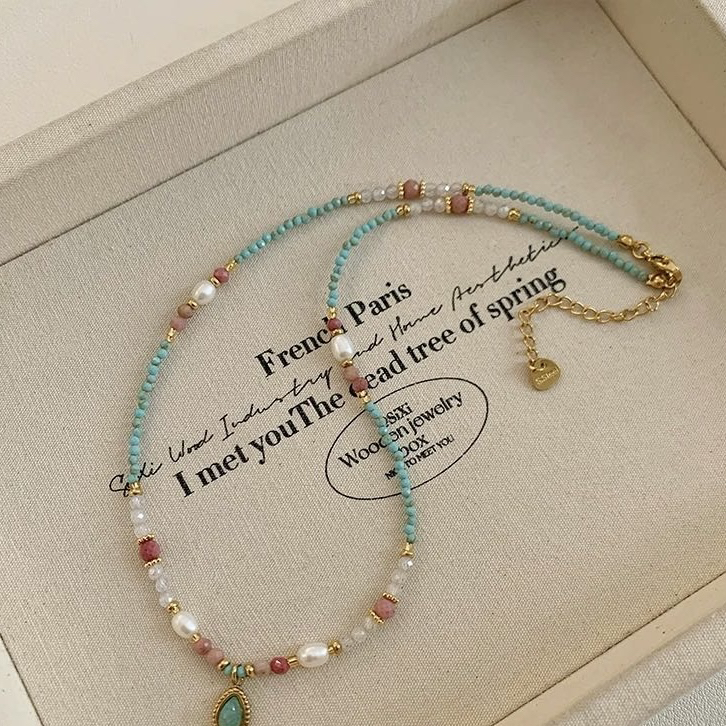 非金属亚克力项链 新疆包邮【SP283】多巴胺珠珠项链