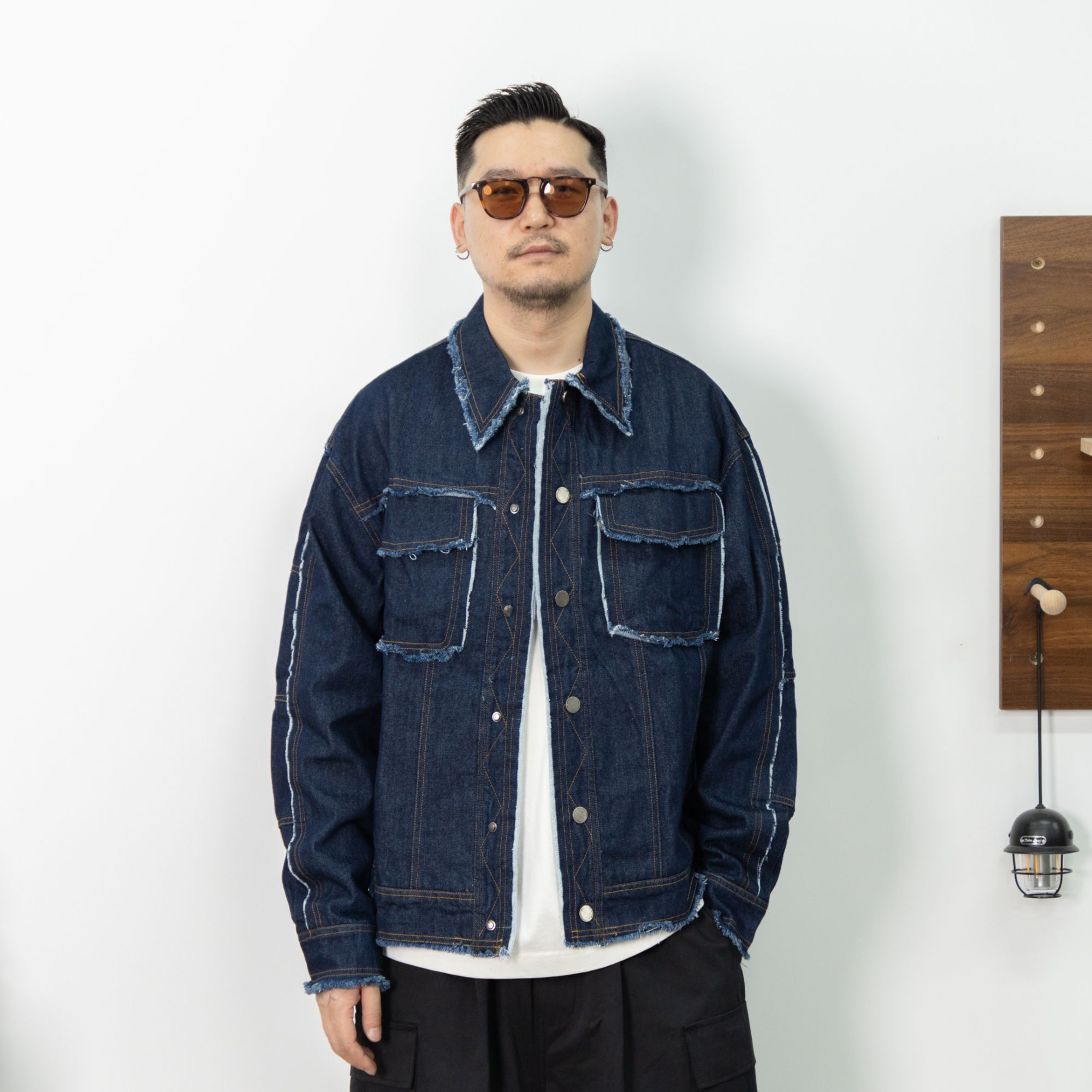 25FW秋季重磅工装牛仔衬衫外套美式休闲复古夹克宽松水洗翻领外套