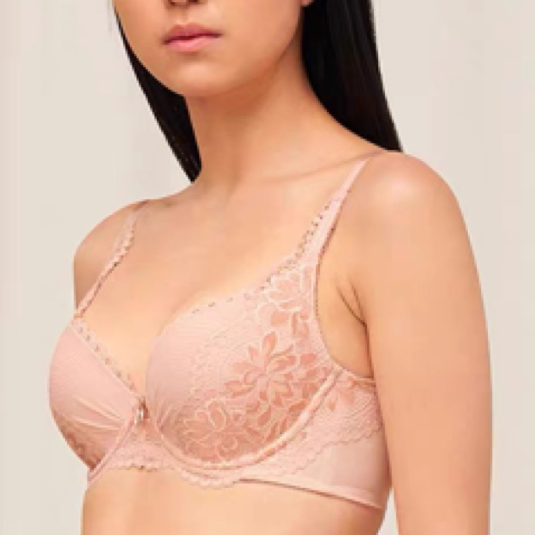 A38/16-8856 性感蕾丝大胸显小侧收副乳后三扣薄杯