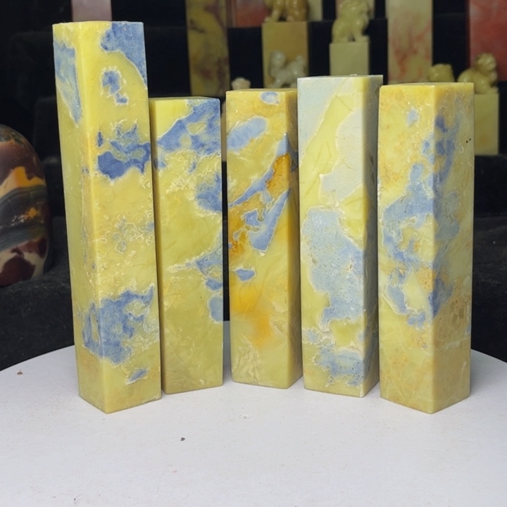 青田石印石蓝花冻