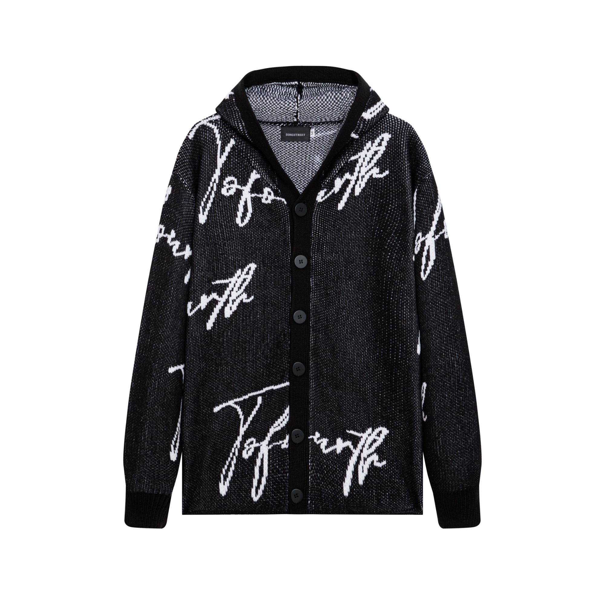 【288001】针织连帽休闲男士潮流宽松时尚针织连帽设计感针织衫