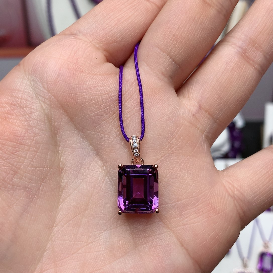 紫晶吊坠(赠链)银S925镶嵌