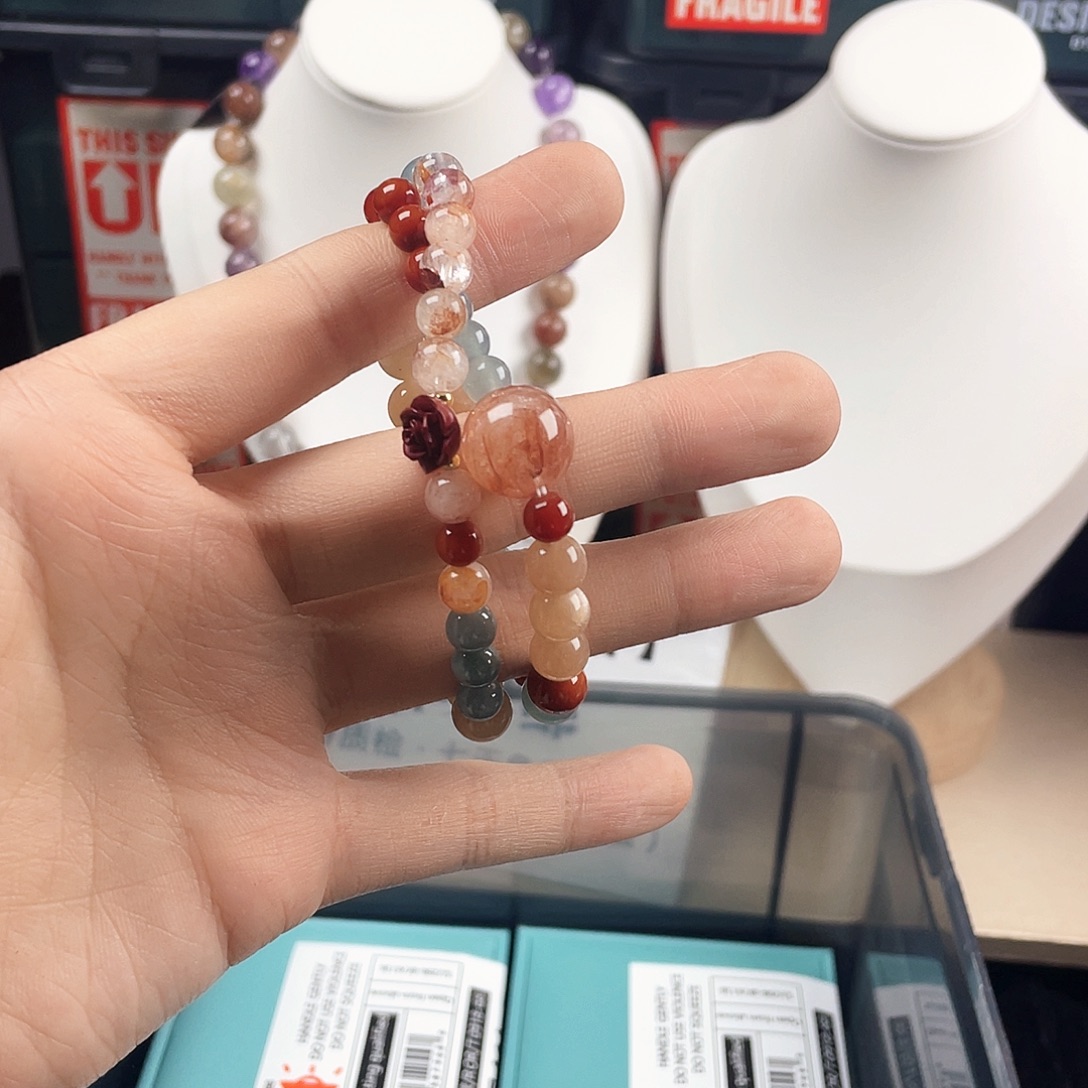 银S925镶嵌手链烟晶