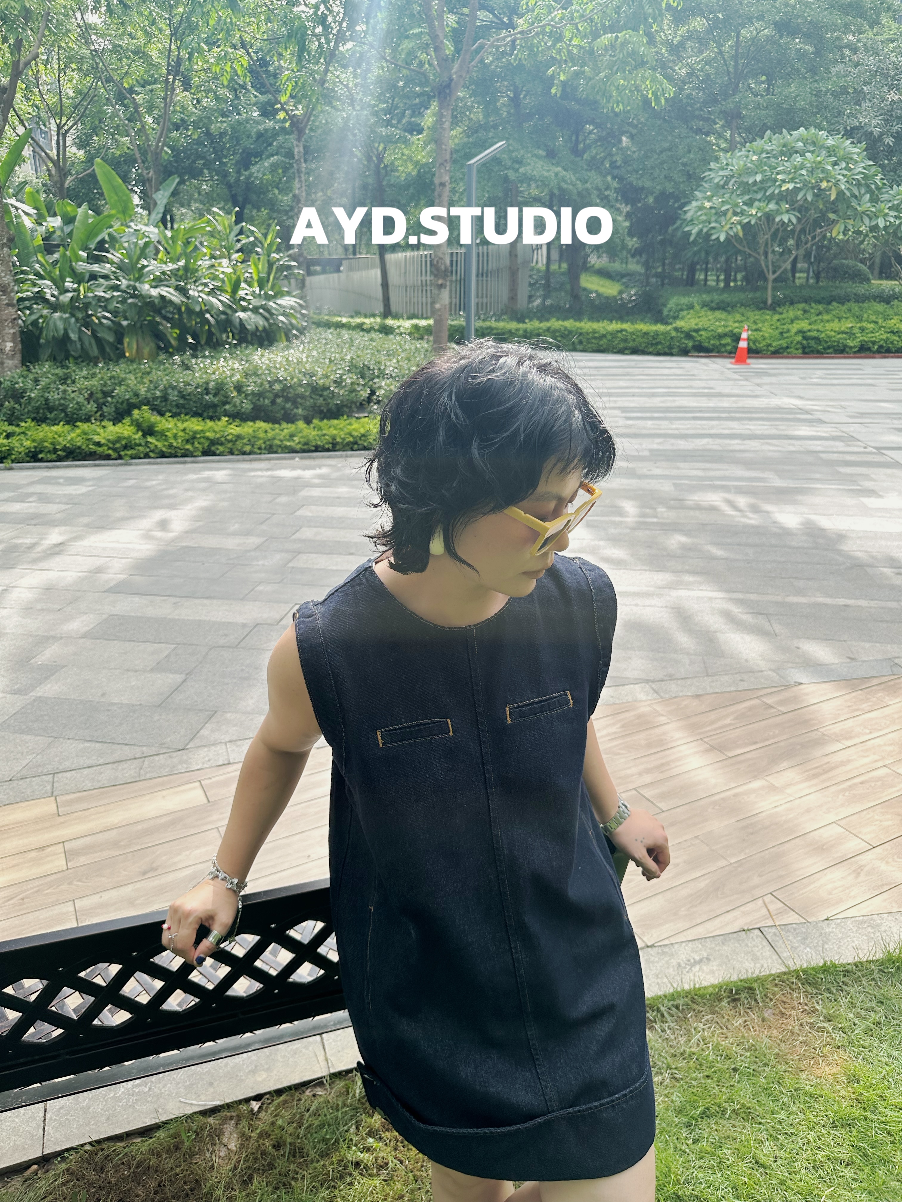 AYD.STUDIO宽松A字牛仔连衣裙#8016