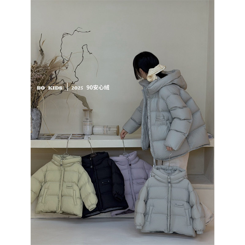 BO·25冬~韩版连帽羽绒服9200（童装汉服）灰绿色 不是三防