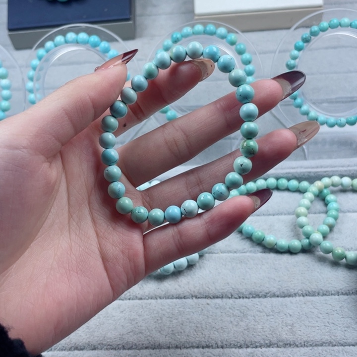绿松石圆珠未镶嵌6mm手串