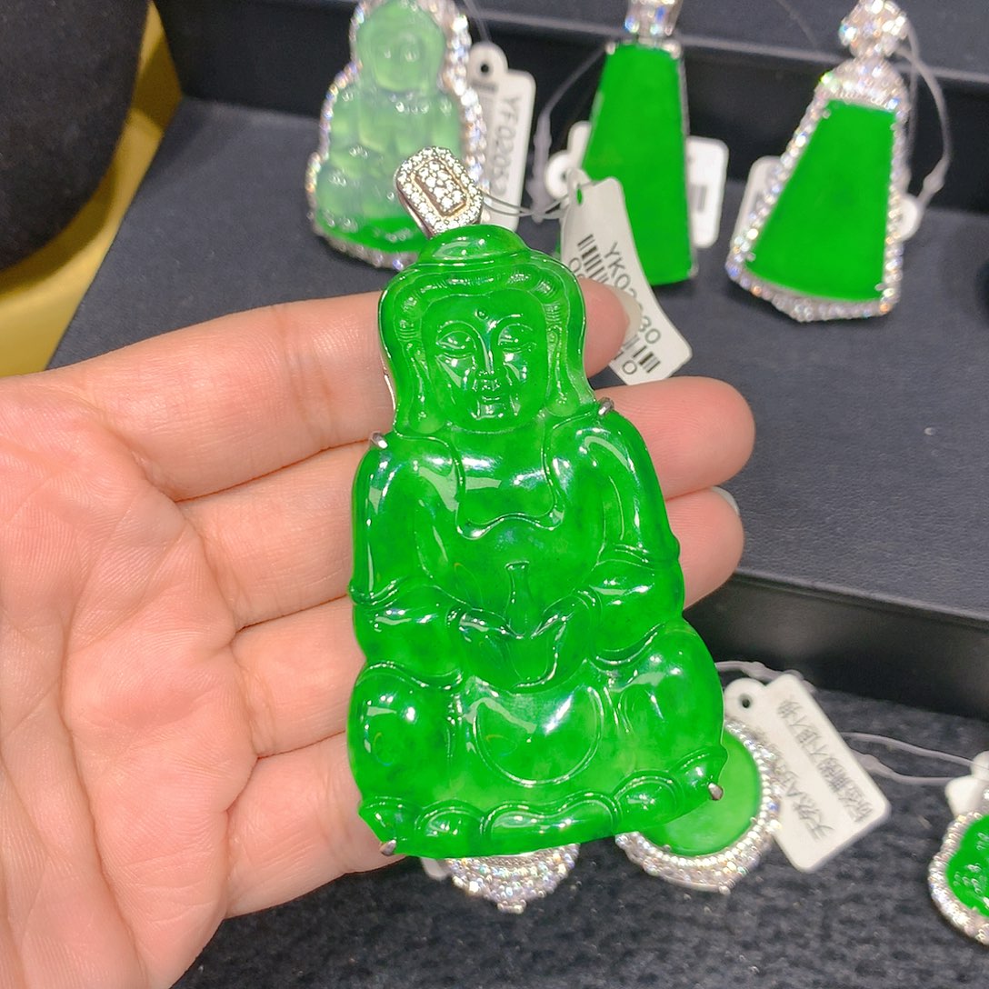 颈饰银S925镶嵌翡翠0005