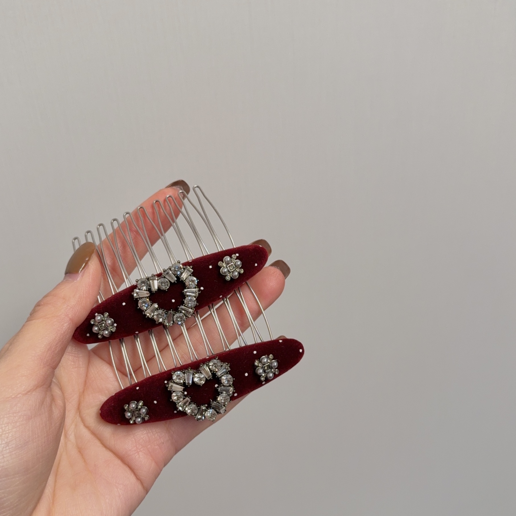 苏苏家韩国饰品店主风百搭发饰发夹 发圈倒插梳拜拜夹对夹Y190