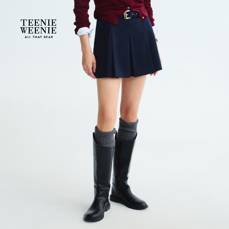 *TeenieWeenie小熊女装半身裙25秋季学院风复古百褶裙TTWH253803W