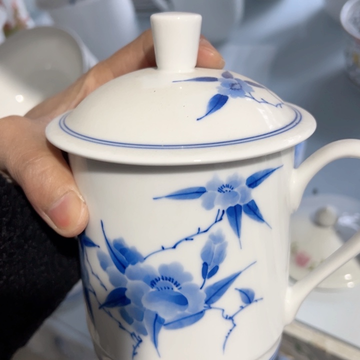 杯手绘微瑕办公杯