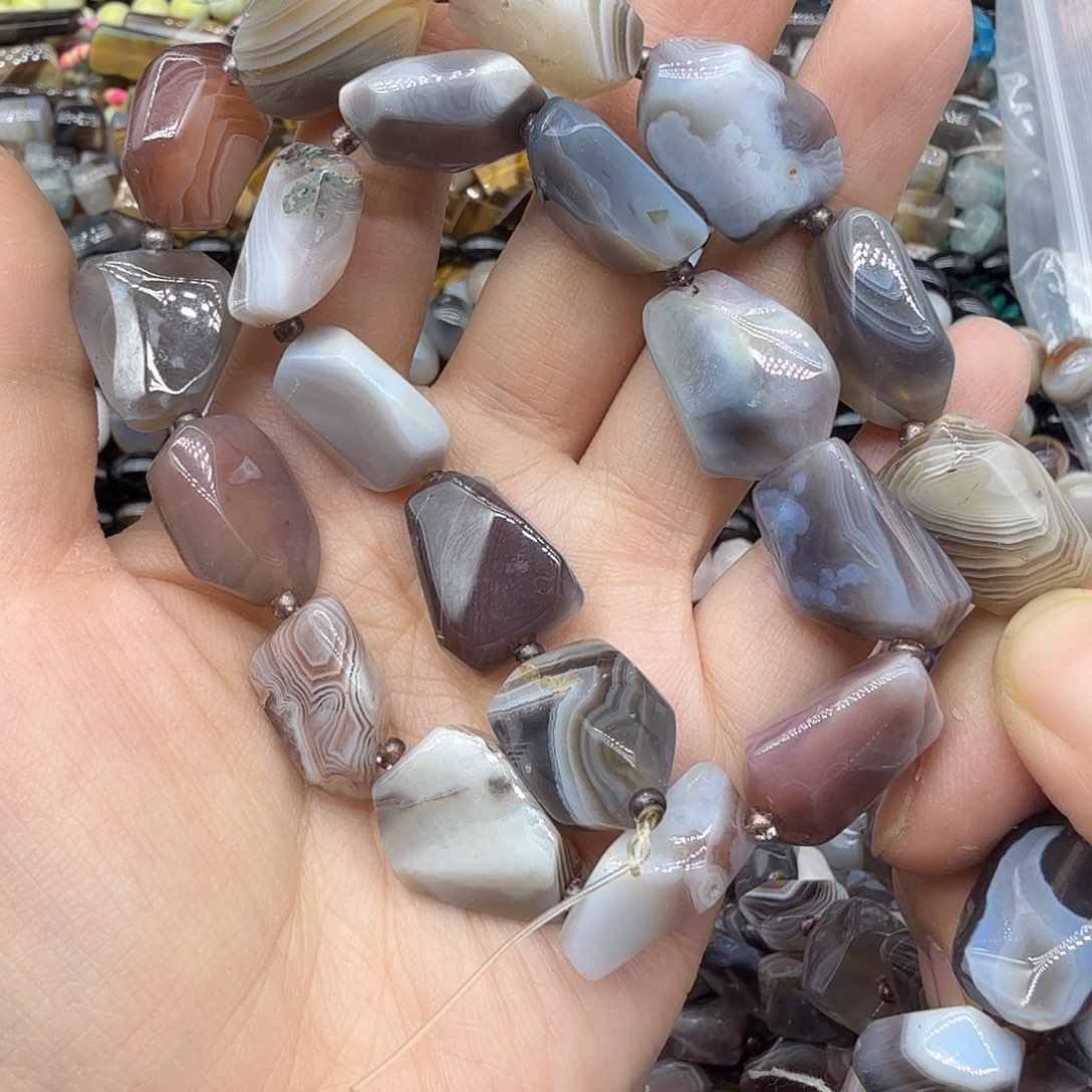 珠宝半成品黄晶未镶嵌12m波斯湾玛恼一条