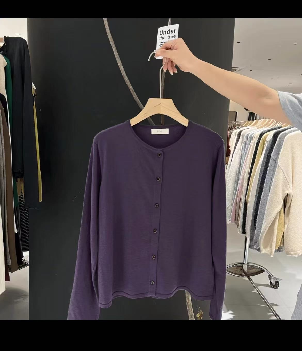 濮院时尚百搭韩系简约气质休闲设计感针织开衫077