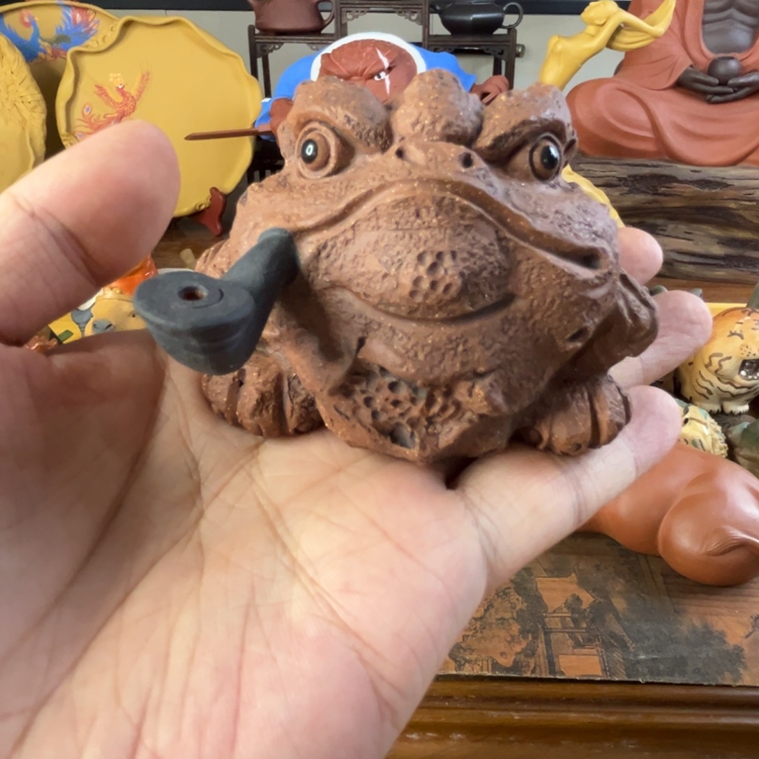 紫砂茶宠烟斗蟾茶宠