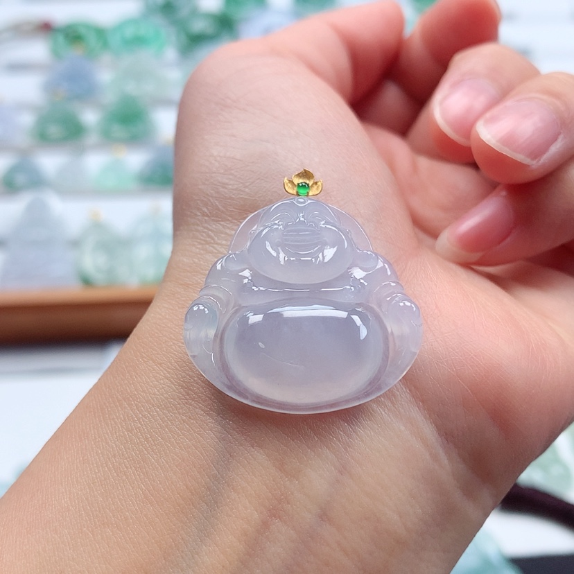 【闪购商品】翡翠吊坠(赠链)18K金镶嵌