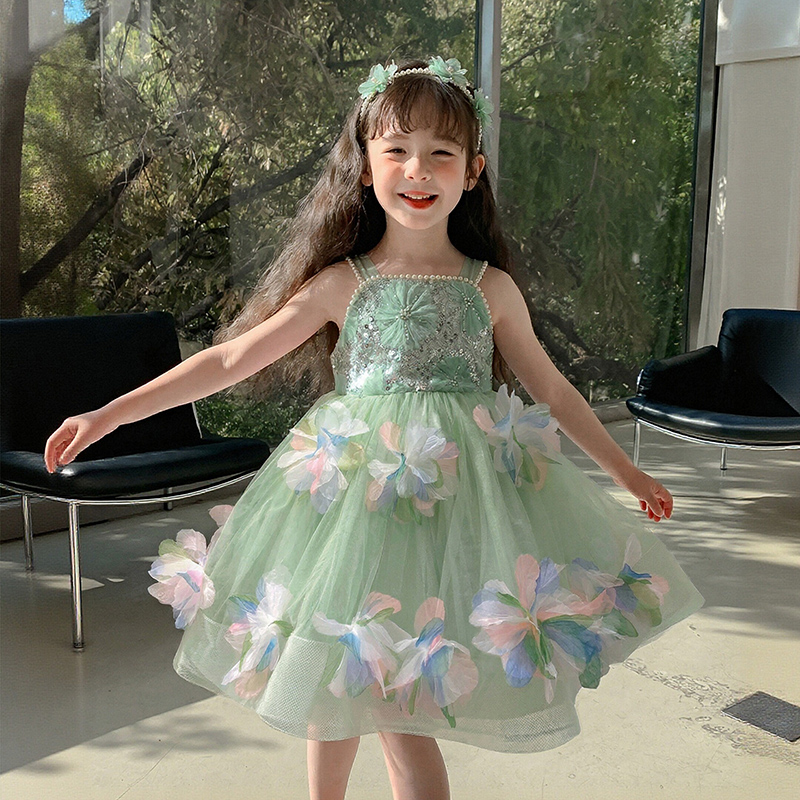 尤画2026夏款新款花仙子女童公主生日裙吊带裙68486