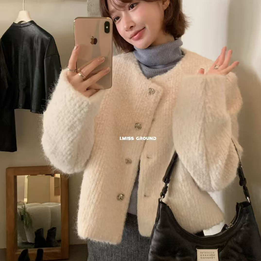 imiss@10669 （夹羽）韩系气质简约毛毛保暖外套 12-29