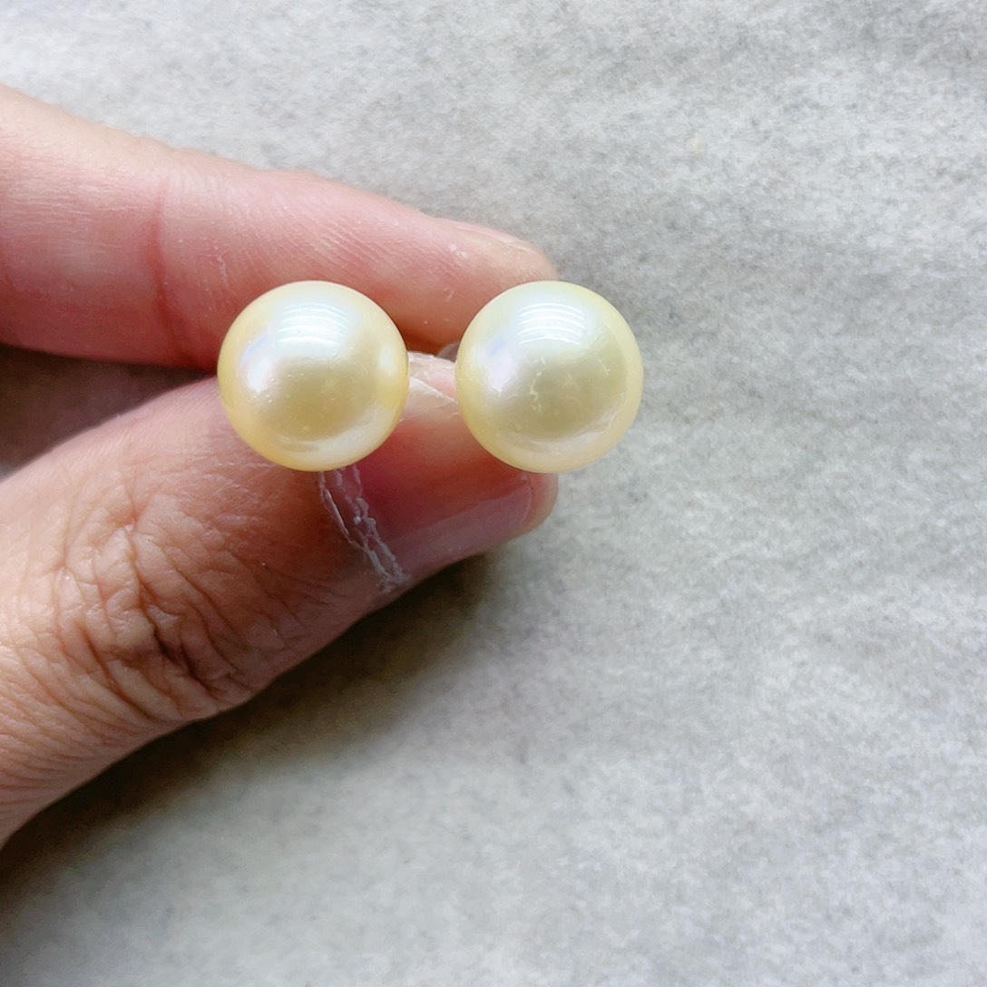 海水珍珠耳饰银S925镶嵌
